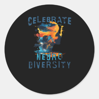 Autismus Bewusstsein Celebrate Neuro Diversity Men Runder Aufkleber