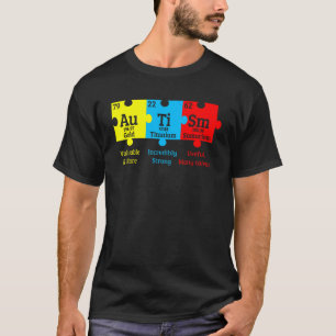 Autismus-Bewusstsein Chemisches Puzzle-Element Wer T-Shirt