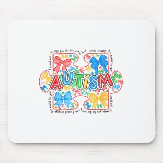 Autismus Bewusstsein Coquette Bow Frauen Mädchen K Mousepad (Vorne)