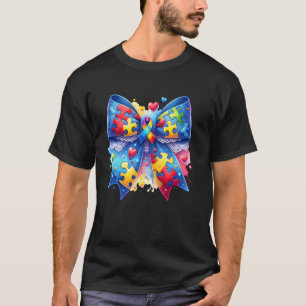 Autismus-Bewusstsein Coquette Schleife Puzzle Schl T-Shirt