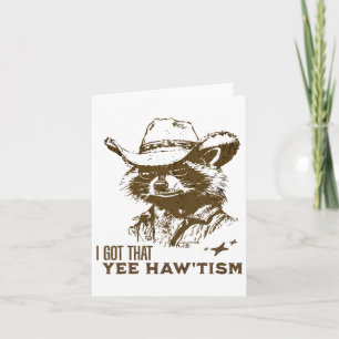 Autismus Bewusstsein Cowboy Raccoon Ich Got, dass  Karte