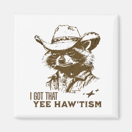 Autismus Bewusstsein Cowboy Raccoon Ich Got, dass Magnet (Vorne)