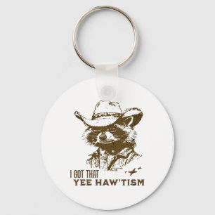 Autismus Bewusstsein Cowboy Raccoon Ich Got, dass Schlüsselanhänger