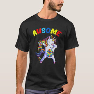 Autismus-Bewusstsein Dabbing Einhorn Ausome T-Shirt