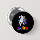Autismus-Bewusstsein Dabbing Einhorn Puzzle Teil K Button (Vorne & Hinten)