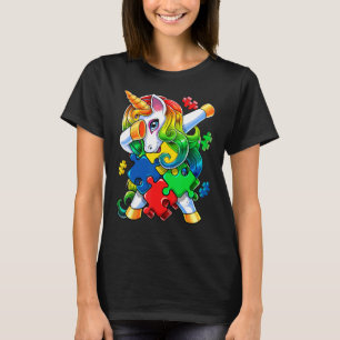 Autismus-Bewusstsein Dabbing-Einhorn-Puzzleteil-Ge T-Shirt