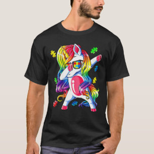 Autismus-Bewusstsein Dabbing-Einhorn-Puzzleteil-Mä T-Shirt
