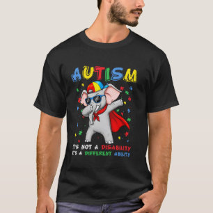 Autismus-Bewusstsein Dabbing-Elefant Unterschiedli T-Shirt