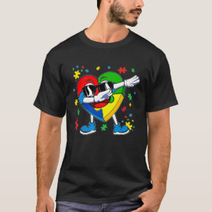 Autismus-Bewusstsein Dabbing Herz-Puzzleteil Kinde T-Shirt