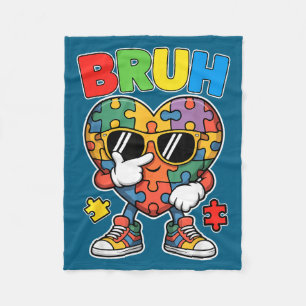 Autismus-Bewusstsein Dabbing-Puzzle-Herz-Design fü Fleecedecke