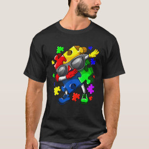 Autismus-Bewusstsein Dabbing-Puzzleteil-Sonnenbril T-Shirt