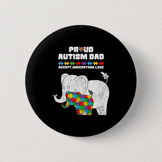 Autismus-Bewusstsein Dad Akzeptiere Stolz Autismus Button (Vorderseite)