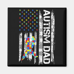 Autismus-Bewusstsein Dad USA-Flagge Vatertag Magnet