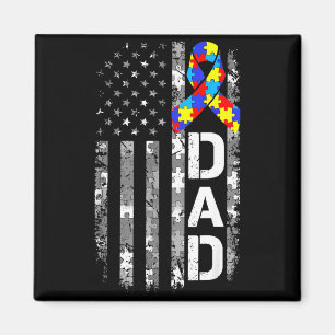 Autismus-Bewusstsein Dad USA-Flagge Vatertag Magnet