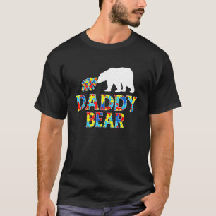 Autismus-Bewusstsein Daddy Bear Puzzle Unterstützt T-Shirt