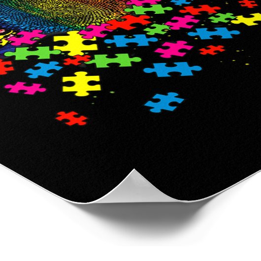 Autismus Bewusstsein Daisy Blume akzeptieren Lo Poster (Ecke)