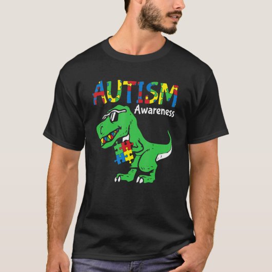Autismus Bewusstsein Dino Autistic Kleinkind Boys  T-Shirt (Vorderseite)