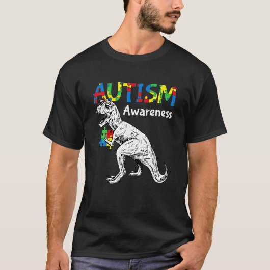 Autismus Bewusstsein Dino Niedlich Dinosaurier Aut T-Shirt (Vorderseite)