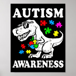 Autismus-Bewusstsein Dino T-Rex Dinosaurier-Puzzle Poster