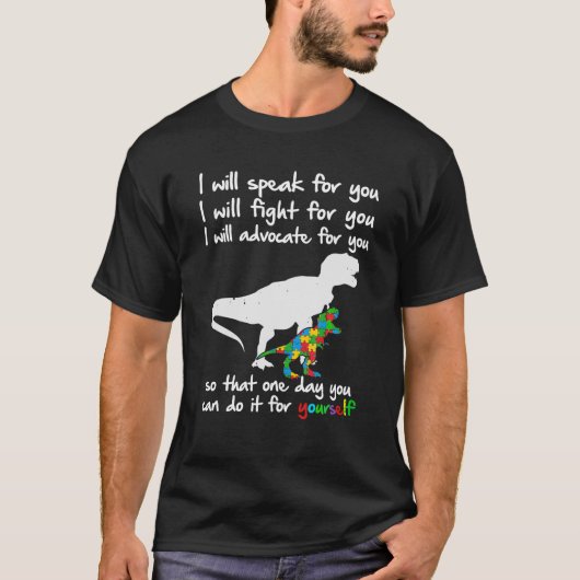 Autismus Bewusstsein Dinosaurier Mama Lehrer ich s T-Shirt (Vorderseite)