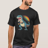Autismus Bewusstsein Dinosaurier T Rex Herz Puzzle T-Shirt (Vorderseite)