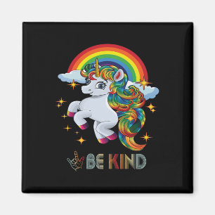Autismus-Bewusstsein Einhorn Sei nett ASL Liebesze Magnet