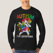 Autismus Bewusstsein Einhorn Supermacht T-Shirt (Vorderseite)