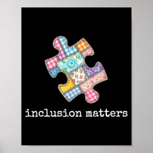 Autismus-Bewusstsein-Einschluss-Patchwork-Puzzle Poster