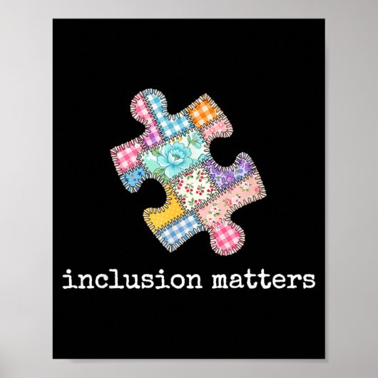 Autismus-Bewusstsein-Einschluss-Patchwork-Puzzle Poster (Vorne)
