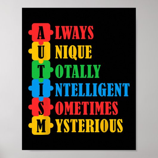 Autismus Bewusstsein Einzigartiges Intelligent Mys Poster (Vorne)