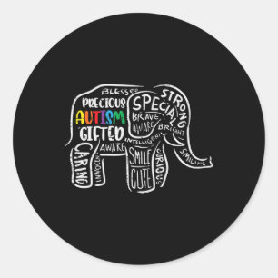 Autismus Bewusstsein Elefant Akzeptanz Autistische Runder Aufkleber