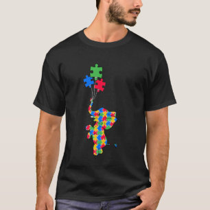 Autismus-Bewusstsein Elefant-Puzzleteil-Balloons T-Shirt