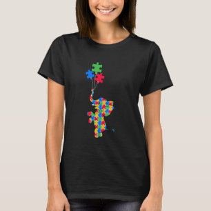 Autismus-Bewusstsein Elefant-Puzzleteil-Balloons T-Shirt