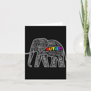 Autismus-Bewusstsein-Elefant-Tygraphie-T-Shirt Karte