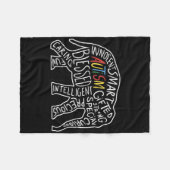 Autismus Bewusstsein Elefanten Worte Tiergeschenk Fleecedecke (Vorderseite (Horizontal))