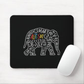 Autismus Bewusstsein Elefanten Worte Tiergeschenk Mousepad (Mit Mouse)