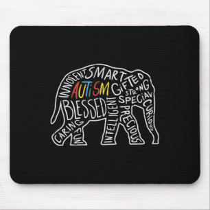 Autismus Bewusstsein Elefanten Worte Tiergeschenk Mousepad