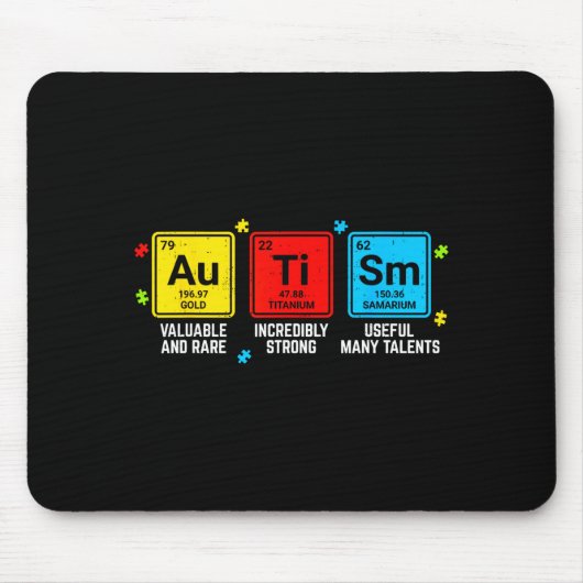 Autismus-Bewusstsein Elemente Periodensystem ASD M Mousepad (Vorne)