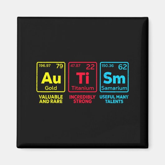 Autismus-Bewusstsein Elemente Periodensystem Fraue Magnet (Vorne)