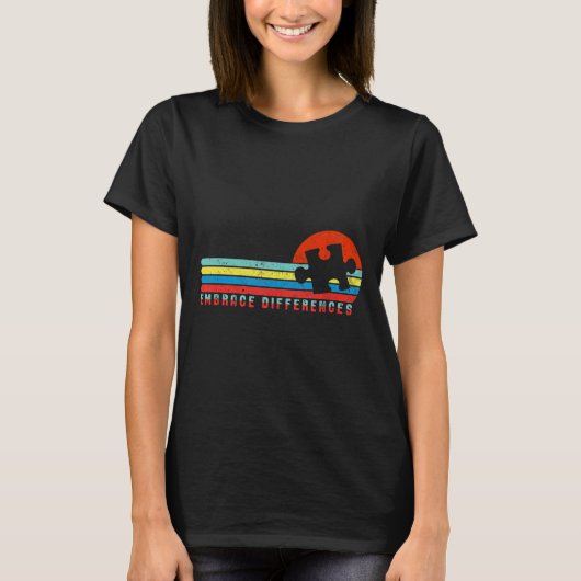 Autismus Bewusstsein Embrace Differenzen Puzzle Pi T-Shirt (Vorderseite)