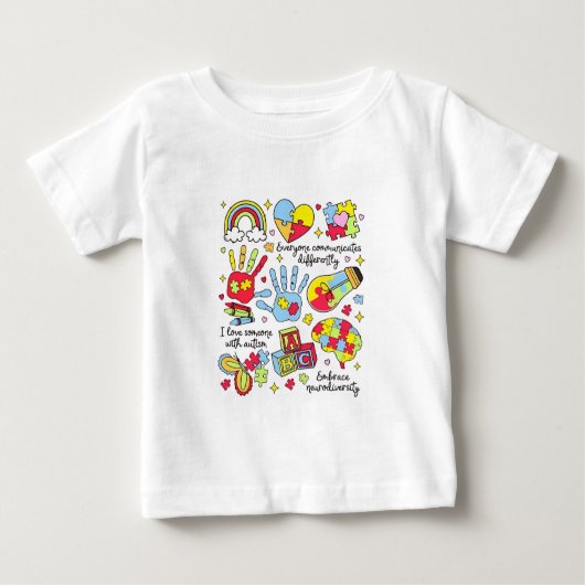 Autismus Bewusstsein Embrace Diversity Neuro-Inklu Baby T-shirt (Vorderseite)