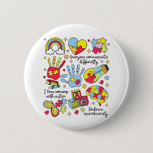 Autismus Bewusstsein Embrace Diversity Neuro-Inklu Button