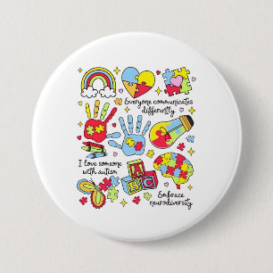 Autismus Bewusstsein Embrace Diversity Neuro-Inklu Button