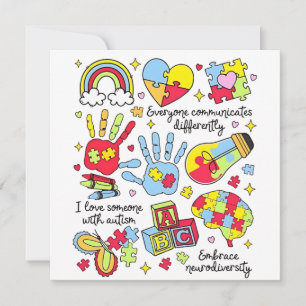 Autismus Bewusstsein Embrace Diversity Neuro-Inklu Einladung