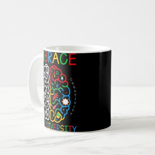 Autismus Bewusstsein Embrace Neurodiversity ADHD A Kaffeetasse (Vorderseite Links)