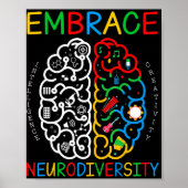 Autismus Bewusstsein Embrace Neurodiversity ADHD A Poster (Vorne)
