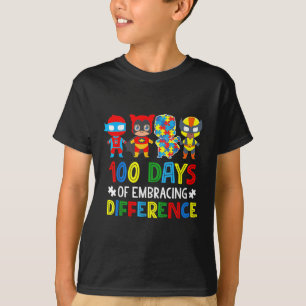 Autismus Bewusstsein Embrace Unterschiede 100 Tage T-Shirt