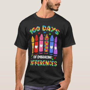 Autismus Bewusstsein Embrace Unterschiede 100 Tage T-Shirt