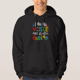 Autismus Bewusstsein, er ist mein Herz Farben Puzz Hoodie