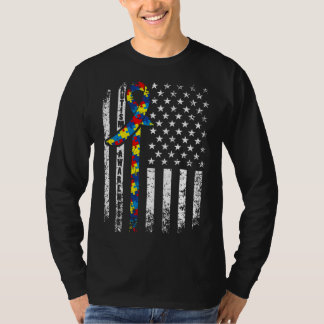 Autismus Bewusstsein erschüttert amerikanische Fla T-Shirt